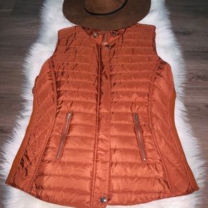 Burnt Orange Puffer Vest Dottie Couture